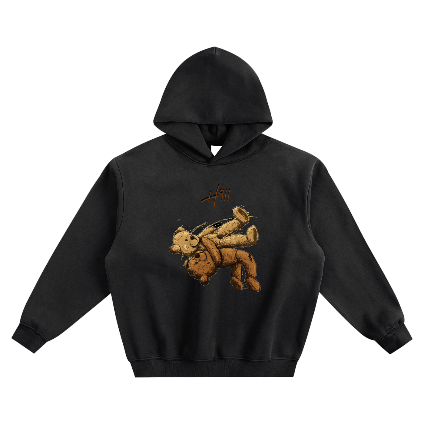 Bear 911- Fleeced Boxy Hoodie