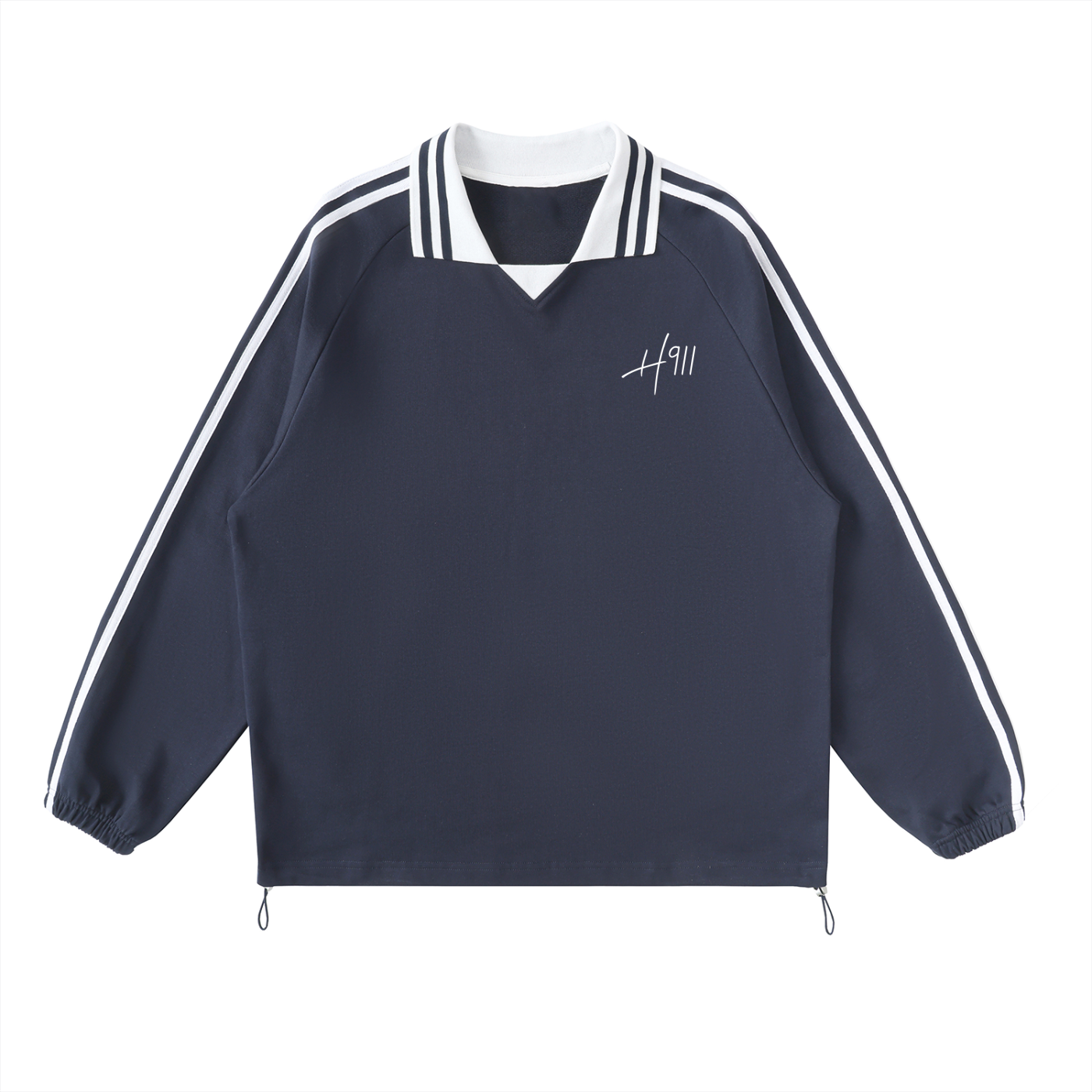“Suelta y confía”- Striped Lapel Collar Sweatshirt