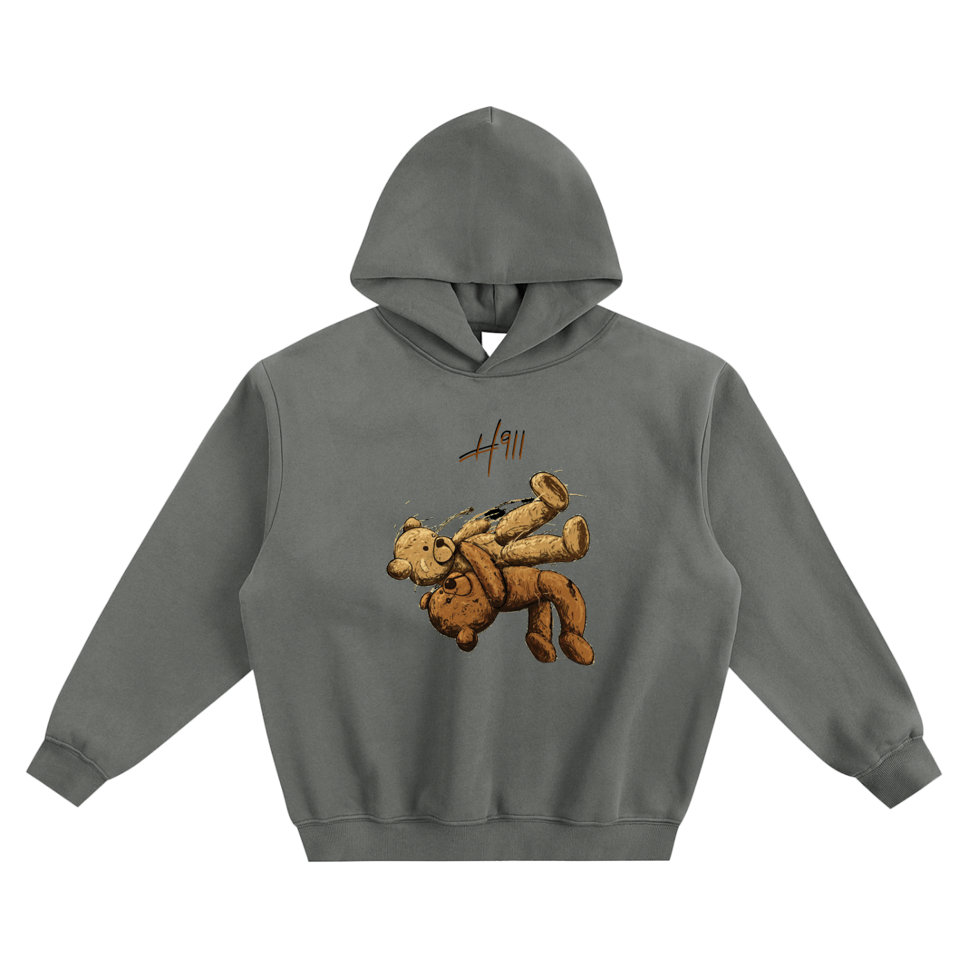 Bear 911- Fleeced Boxy Hoodie