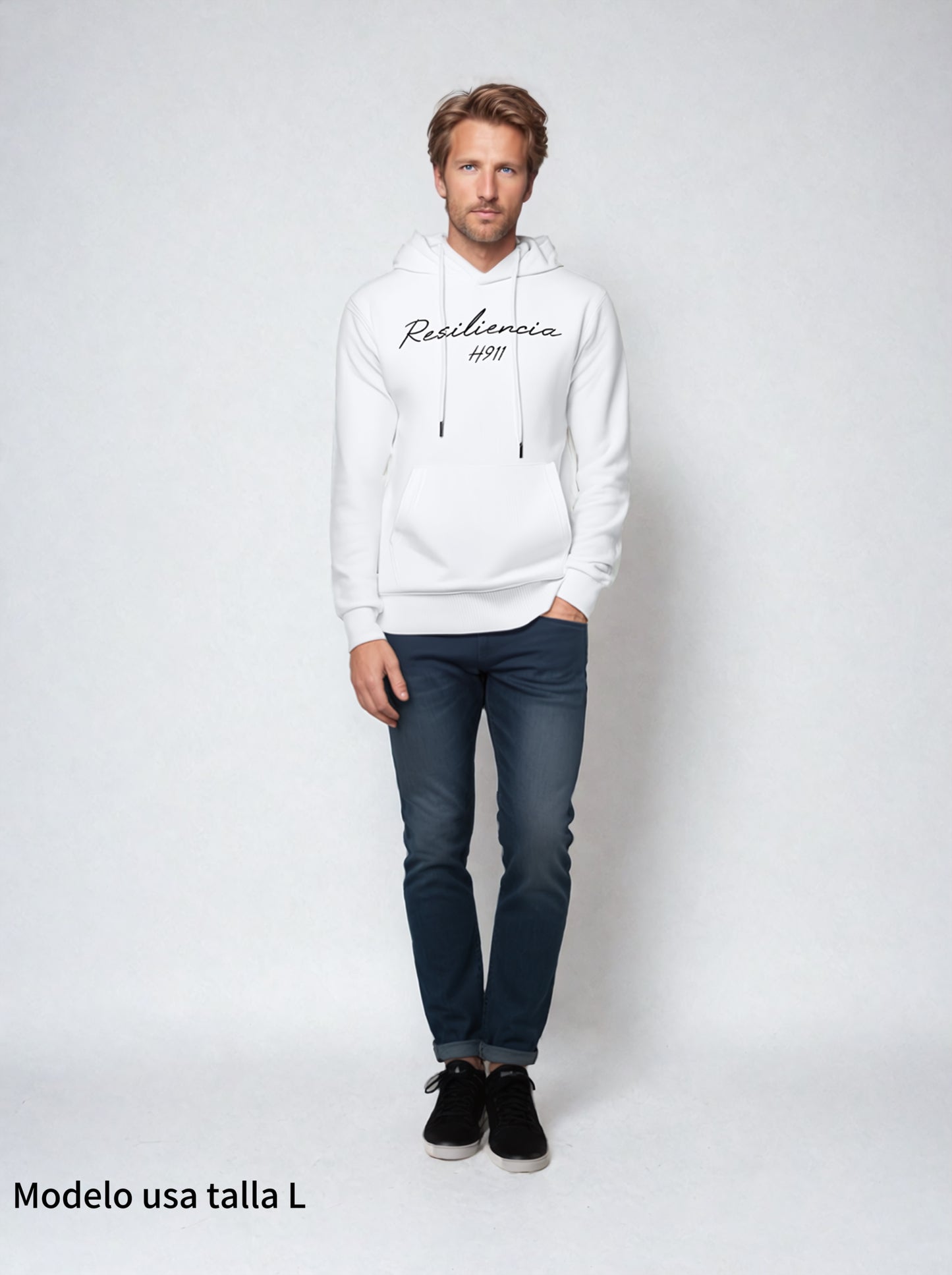 Sudadera Clásica Con Capucha, Cápsula RESILIENCIA, Color Blanco. Unisex